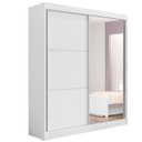 Ver imagem 2 de Guarda Roupa Solteiro com Espelho 2 Portas 3 Gavetas - Athenas -branco - Móveis D'doro