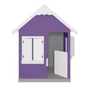 Ver imagem 5 de Casinha de Brinquedo com Floreiros Mdf Lilás/branco L12 - Gran Belo