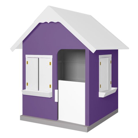 Casinha de Brinquedo com Floreiros Mdf Lilás/branco L12 - Gran Belo