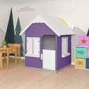 Ver imagem 2 de Casinha de Brinquedo com Floreiros Mdf Lilás/branco L12 - Gran Belo