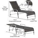 Ver imagem 3 de 4 Cadeiras e Mesa Tampo Tramado, 2 Espreguiçadeiras e Mesa em Alumínio - Jardim, Piscina