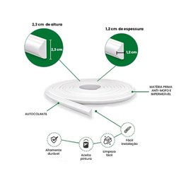 Boiserie Rodameio de EVA Autocolante RM61 2,3cm Branco 10 metros - 2