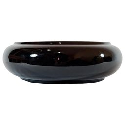 Vaso Ikebana Baixo Redondo Cerâmica Decor de Plantas Garden - Black - 2