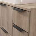 Ver imagem 2 de Conjunto Gabinete Banheiro Yaris 80cm (gabinete + Cuba + Espelheira +tampo Vidro) Madeirado Inteiro