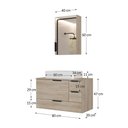 Ver imagem 5 de Conjunto Gabinete Banheiro Yaris 80cm (gabinete + Cuba + Espelheira +tampo Vidro) Madeirado Inteiro