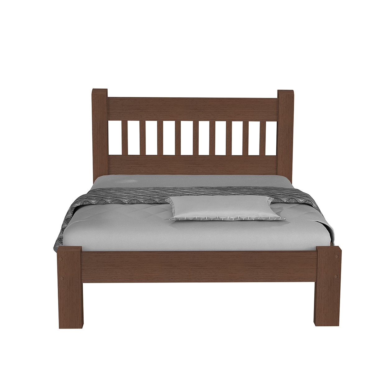 Cama Queen Size Casal Luxo de Madeira Maciça Cedro Tauari Tabaco - 5