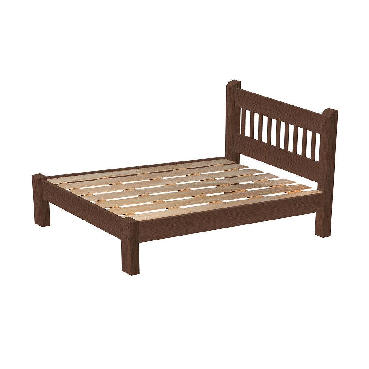 Cama Queen Size Casal Luxo de Madeira Maciça Cedro Tauari Tabaco - 3