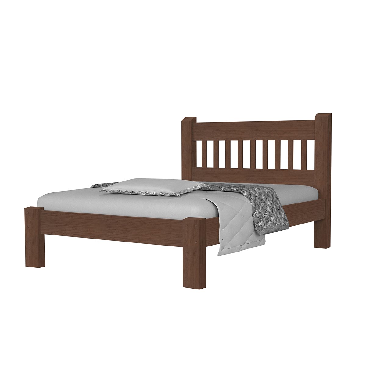 Cama Queen Size Casal Luxo de Madeira Maciça Cedro Tauari Tabaco - 4