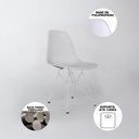Ver imagem 4 de Mesa de Jantar Vidro com 4 Cadeiras Brancas Eames Eiffel Quadrada 90cm Base Ferro Branco