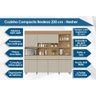 Kit de Cozinha Compacta Realeza C/ 6 Portas e 3 Gavetas 220cm Carvalho/titânio - Nesher - 2