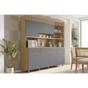 Ver imagem 1 de Kit de Cozinha Compacta Realeza C/ 6 Portas e 3 Gavetas 220cm Carvalho/titânio - Nesher