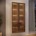 Ver imagem 1 de Cristaleira Suspensa 2 Portas Vidro Reflecta e Iluminação LED 100% MDF Galiano Grann Astro Foscarini