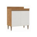 Ver imagem 2 de Balcão de Cooktop para Cozinha Paris com 2 Portas Menu Móveis Freijó/branco