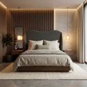 Ver imagem 1 de Cabeceira para Cama Box Estofada Persa King Size em Boucle Cinza com Sapatas Plásticas