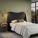 Ver imagem 6 de Cabeceira para Cama Box Estofada Persa King Size em Boucle Cinza com Sapatas Plásticas