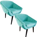 Ver imagem 1 de Kit Duas Poltronas Giovana em Sued Premium:tiffany Pés Tabaco