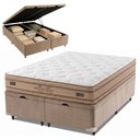 Ver imagem 1 de Cama Box Baú Queen Molas Ensacadas Euro Pillow Double Face Pró Hotel 158x198x72cm Probel até