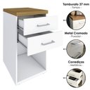 Ver imagem 6 de Mesa Escritorio 120 cm e Gaveteiro 2 Gavetas 40x75 cm Olmo Branco Artany