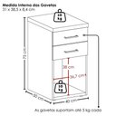 Ver imagem 4 de Mesa Escritorio 120 cm e Gaveteiro 2 Gavetas 40x75 cm Olmo Branco Artany