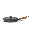 Ver imagem 6 de Frigideira Fundida Alumínio Batido Grosso com Tampa 26cm - Preto