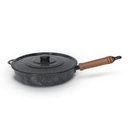 Ver imagem 2 de Frigideira Fundida Alumínio Batido Grosso com Tampa 26cm - Preto
