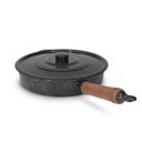 Ver imagem 4 de Frigideira Fundida Alumínio Batido Grosso com Tampa 26cm - Preto