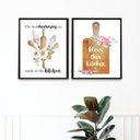 Ver imagem 1 de Kit 2 Quadros Cozinha - Momentos Abençoados 33x24cm - com Vidro:madeira Preta