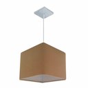 Ver imagem 1 de Lustre Pendente Quadrado Md-4058 Cúpula em Tecido 21/25x25cm Palha - Bivolt