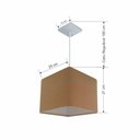 Ver imagem 2 de Lustre Pendente Quadrado Md-4058 Cúpula em Tecido 21/25x25cm Palha - Bivolt