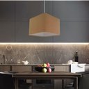 Ver imagem 3 de Lustre Pendente Quadrado Md-4058 Cúpula em Tecido 21/25x25cm Palha - Bivolt