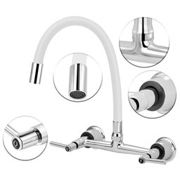 Torneira Misturador Cozinha de Parede Gourmet Colorido 1/4v.:branco - 2