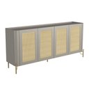 Ver imagem 2 de Buffet Bend 180 cm Porta Sextavada Incolar Grigio com Pé Dourado