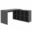 Ver imagem 1 de Mesa Escrivaninha Escritorio em L 8 Nichos 140x130 cm Preto Artany