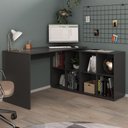 Ver imagem 2 de Mesa Escrivaninha Escritorio em L 8 Nichos 140x130 cm Preto Artany