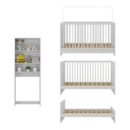 Berço 3 em 1 com Armário 2 Portas Multimóveis Mp4143 Branco - 5