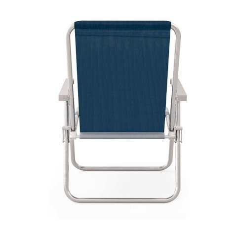 Cadeira de Praia Dobravel Alta Conforto Sannet 120kg Mor Cor Azul Marinho