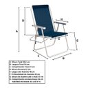 Ver imagem 6 de Cadeira de Praia Dobravel Alta Conforto Sannet 120kg Mor Cor Azul Marinho
