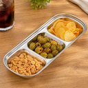 Ver imagem 4 de Petisqueira Inox 3 Divisorias Prato Dividido Compartimentado Aco Inoxidavel 304 Multiuso Porta Molho