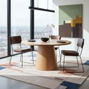 Ver imagem 2 de Cadeira de Jantar Roma Courissimo Marrom Base Aço Preto - Ooca Móveis