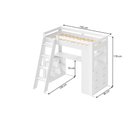 Ver imagem 4 de Cama Solteiro Alta com Escrivaninha e 6 Gavetas para Colchão 88x188cm Multimóveis Crrui-CAM013