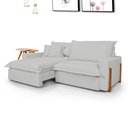 Ver imagem 1 de Sofá Retrátil Reclinável Zeus com Molas Ensacadas no Assento Tecido Linho Cinza Claro 1,90m