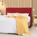 Ver imagem 1 de Cabeceira Cama Box Casal 1,40m Estofada Havai Veludo Vermelho
