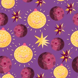 Papel de Parede Infantil - Lua, Sol e Estrelas 6 Arte Destaque 3 Metros - 2