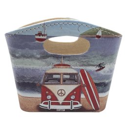 Porta Revista ou Cesto de Flores Bolsa Vintage Kombi 20x16cm - 1