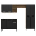 Ver imagem 6 de Cozinha Compacta Multimóveis Pequim FG3413 com 3 Leds Armário e Balcão Madeirada/Preta