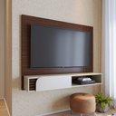 Ver imagem 1 de Painel Home Suspenso Jurerê 1.36 para Sala de Tv até 55 Polegadas Nogueira Off White Matte Colibri