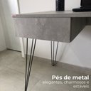 Ver imagem 7 de Conjunto 2 Peças no Estilo Industrial com Escrivaninha Fusion e Estante Alta Arbos Concreto Preto Cinza Artany
