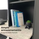Ver mais imagens de Conjunto 2 Peças no Estilo Industrial com Escrivaninha Fusion e Estante Alta Arbos Concreto Preto Cinza Artany