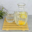 Ver imagem 2 de Garrafa Lyor 500ml Moringa Vidro Cristal Sortido com Copo Tampa 145ml Água Bebidas