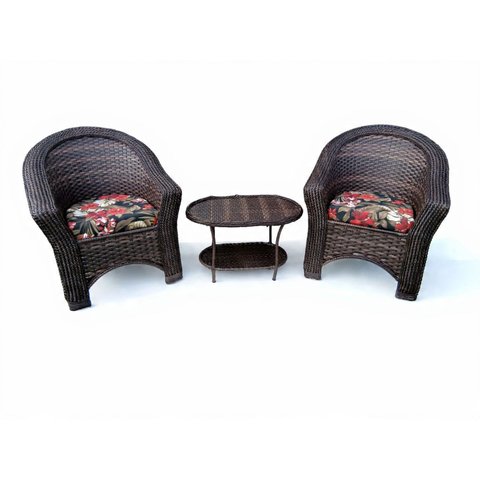 Conjunto 4 Poltronas e Mesinha Fibra Sintética Cor Argila Área Externa Jardim Varanda(mauí Vermelho)